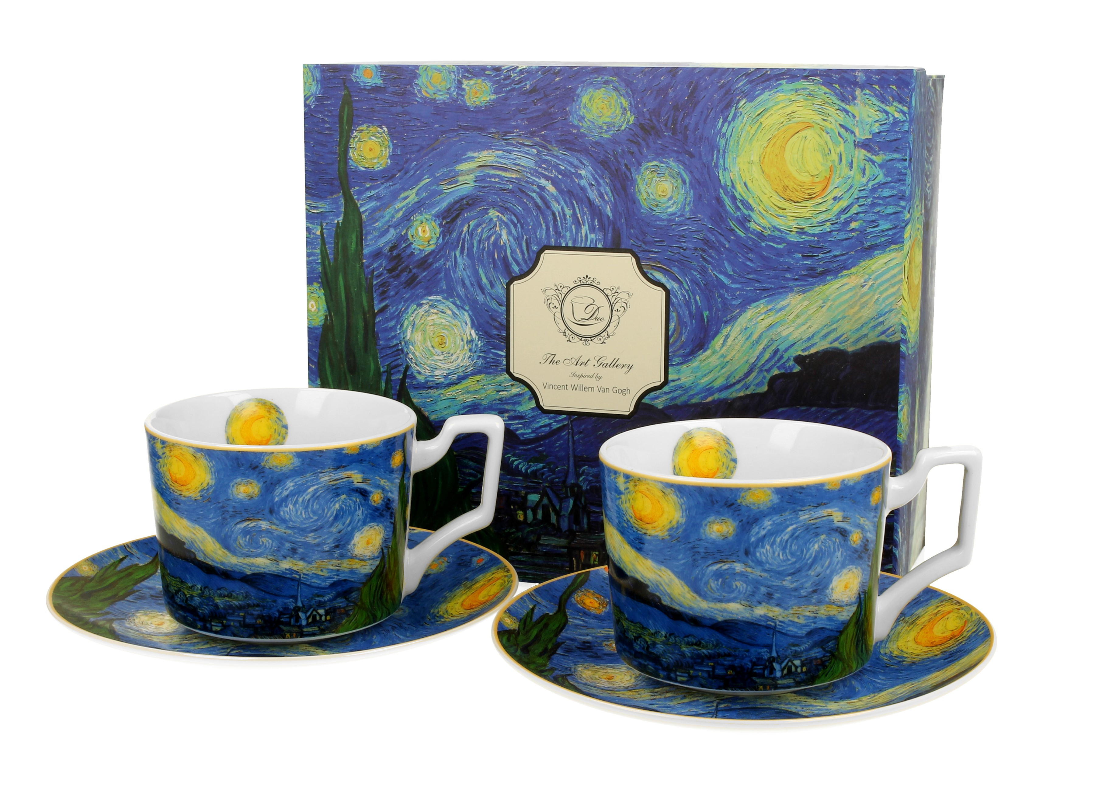 Sada dvoch luxusných šálok s podšálkou Vincent Van Gogh - Starry Night 270 ml