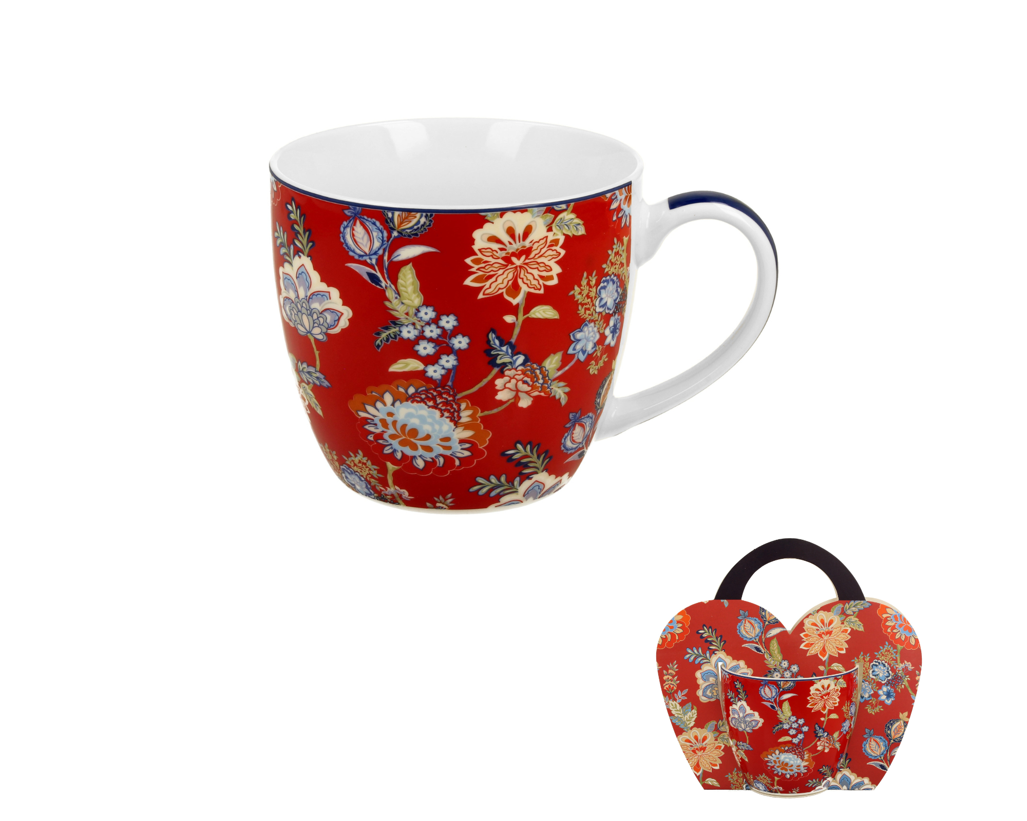 Klasický porcelánový hrnček Sahat Red 460 ml