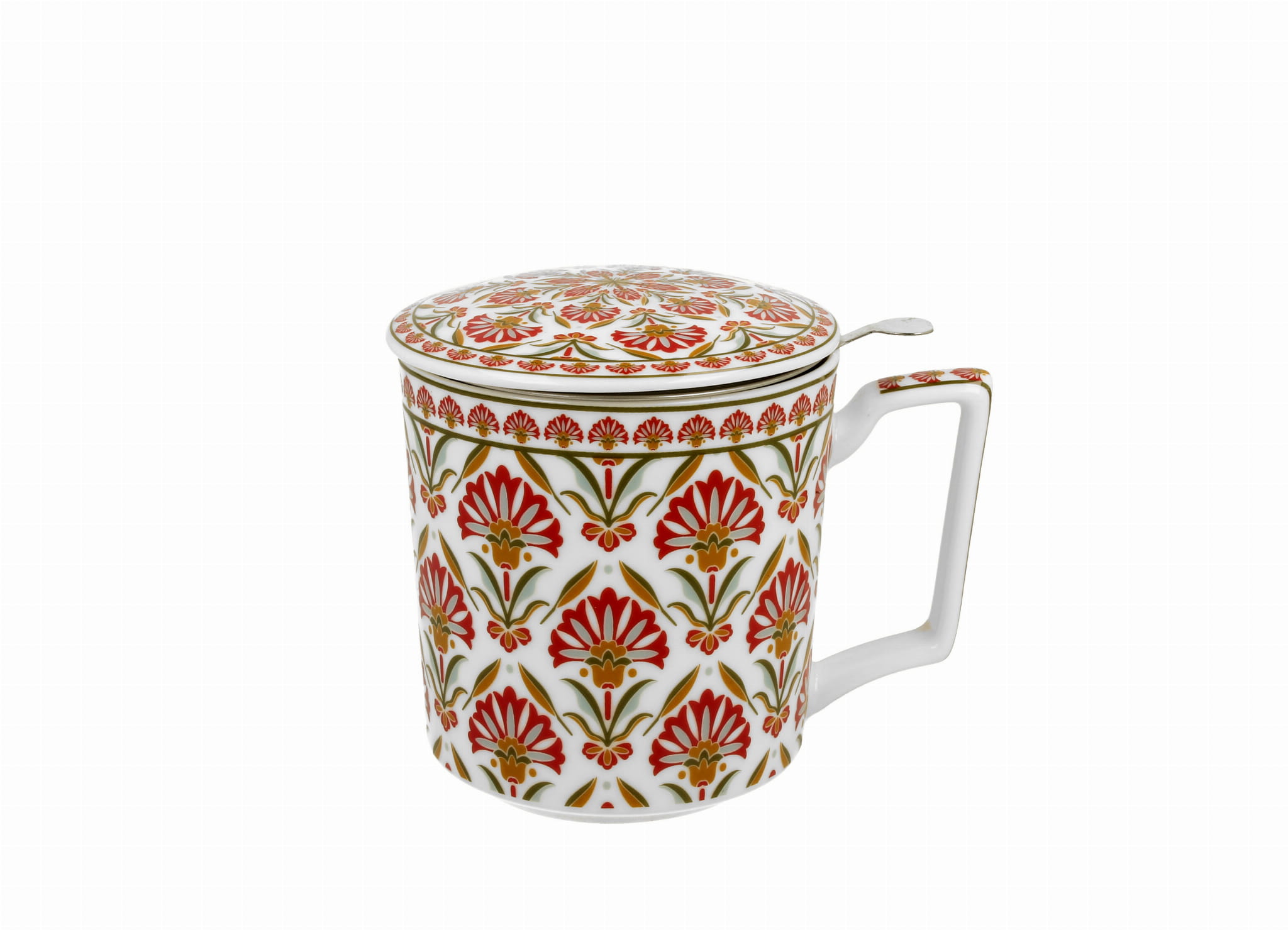 Porcelánový hrnček so sitkom a krytom Carnatio 400 ml