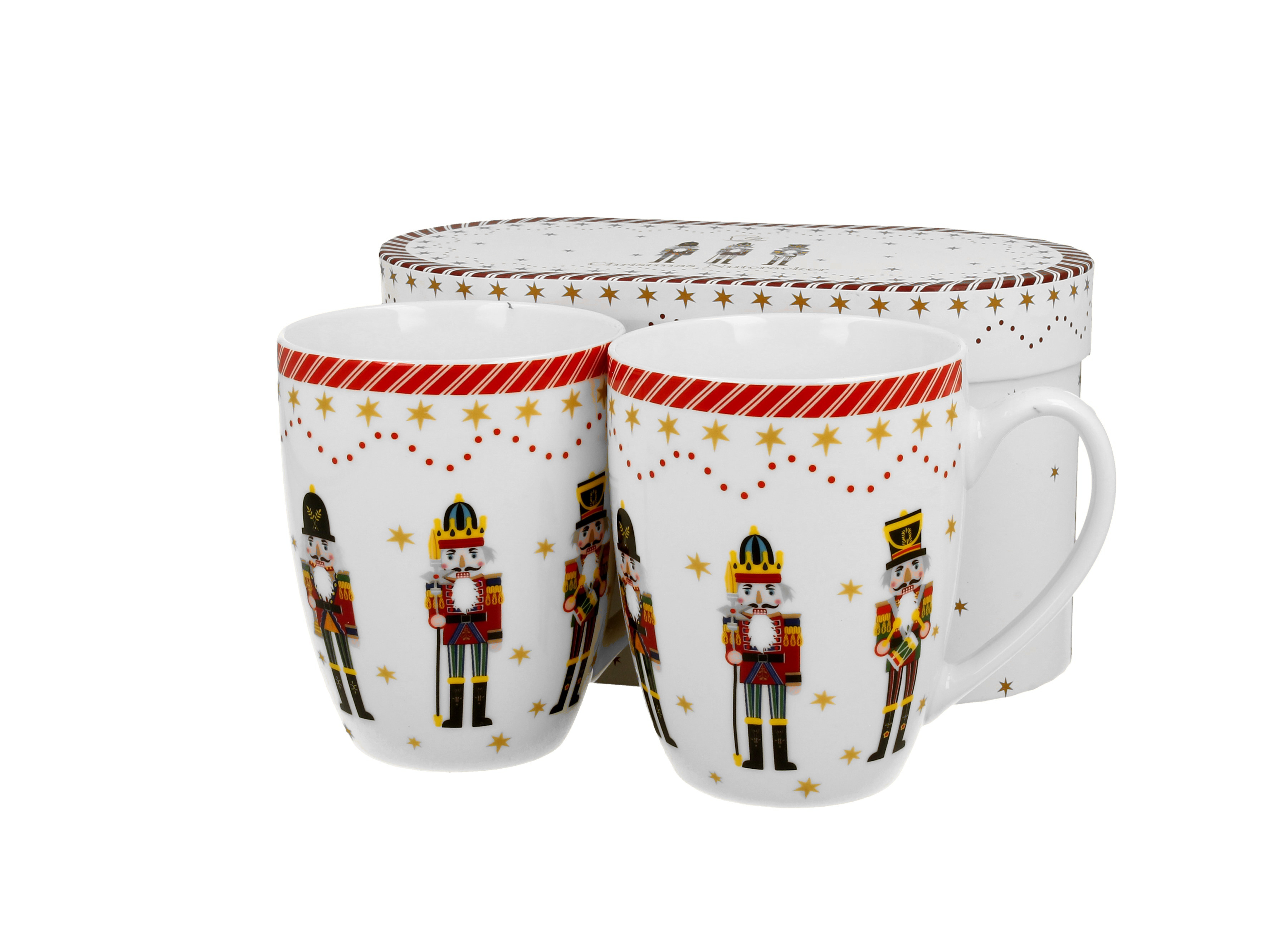 Sada dvoch klasických porcelánových hrnčekov Vianočný luskáčik 360 ml