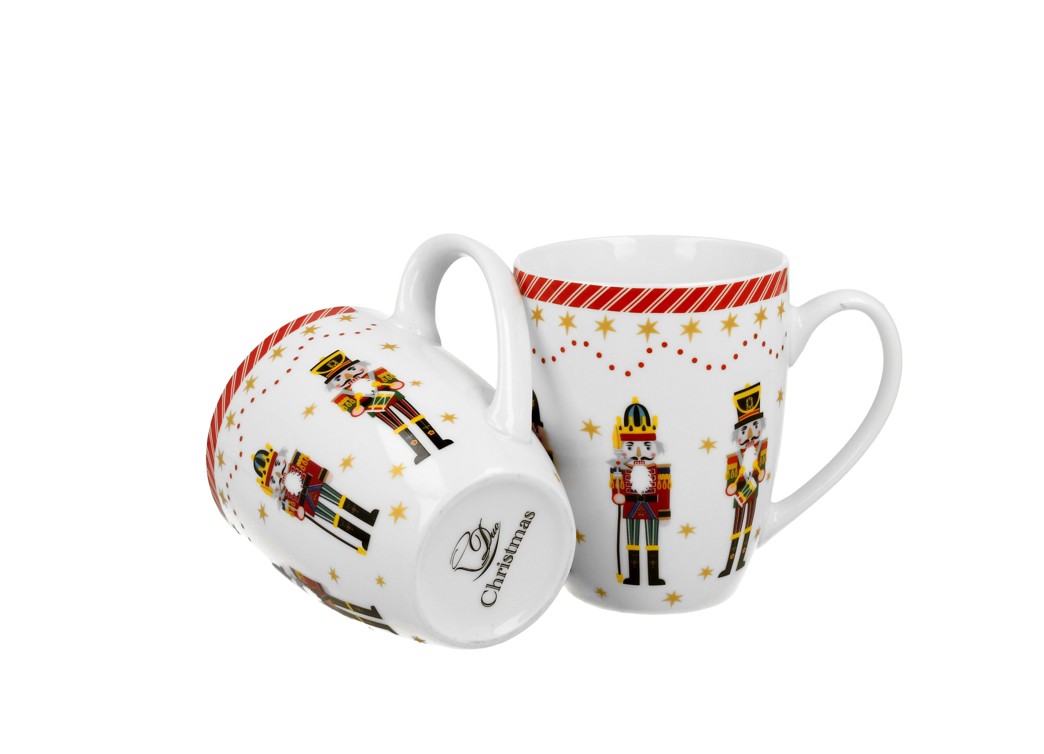 Sada dvoch klasických porcelánových hrnčekov Vianočný luskáčik 360 ml