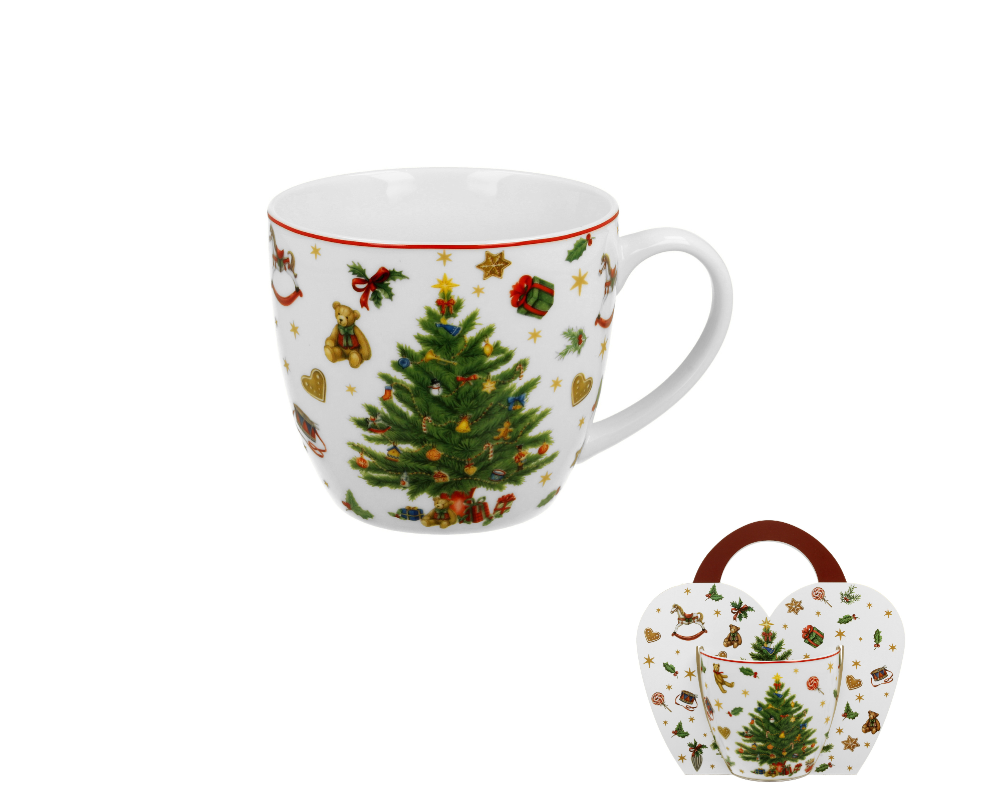 Klasický porcelánový hrnček Vianočný strom 460 ml