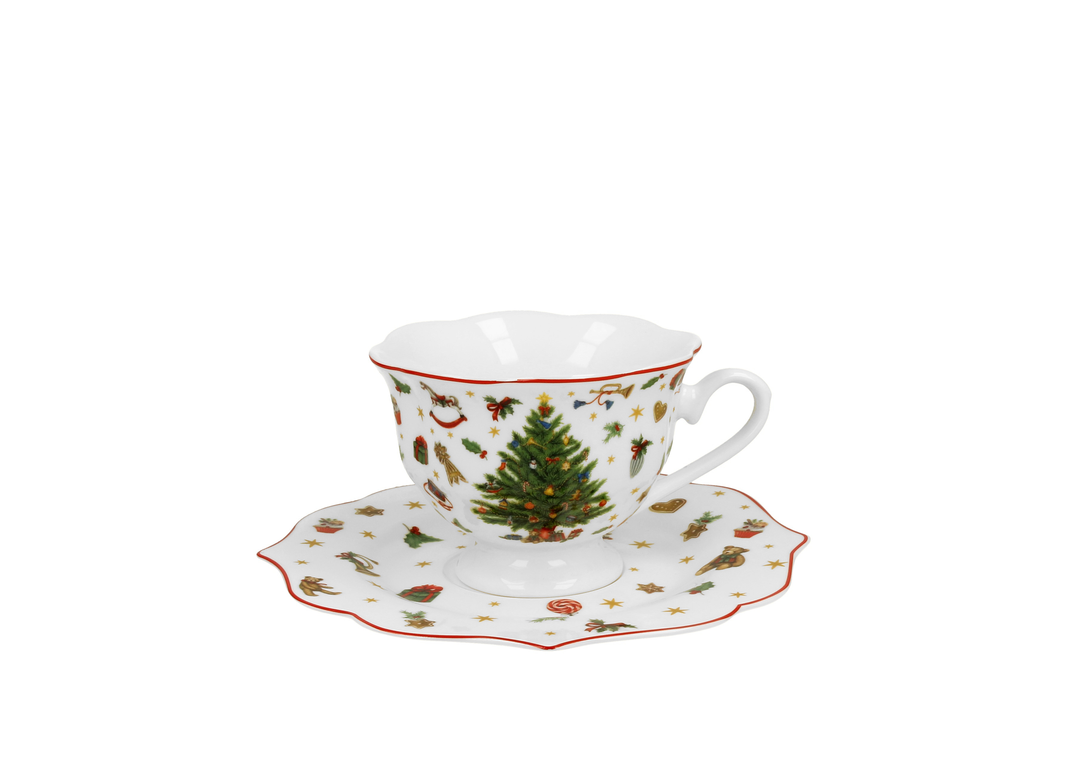 Porcelánová šálka s podšálkou Vianočný strom 190 ml