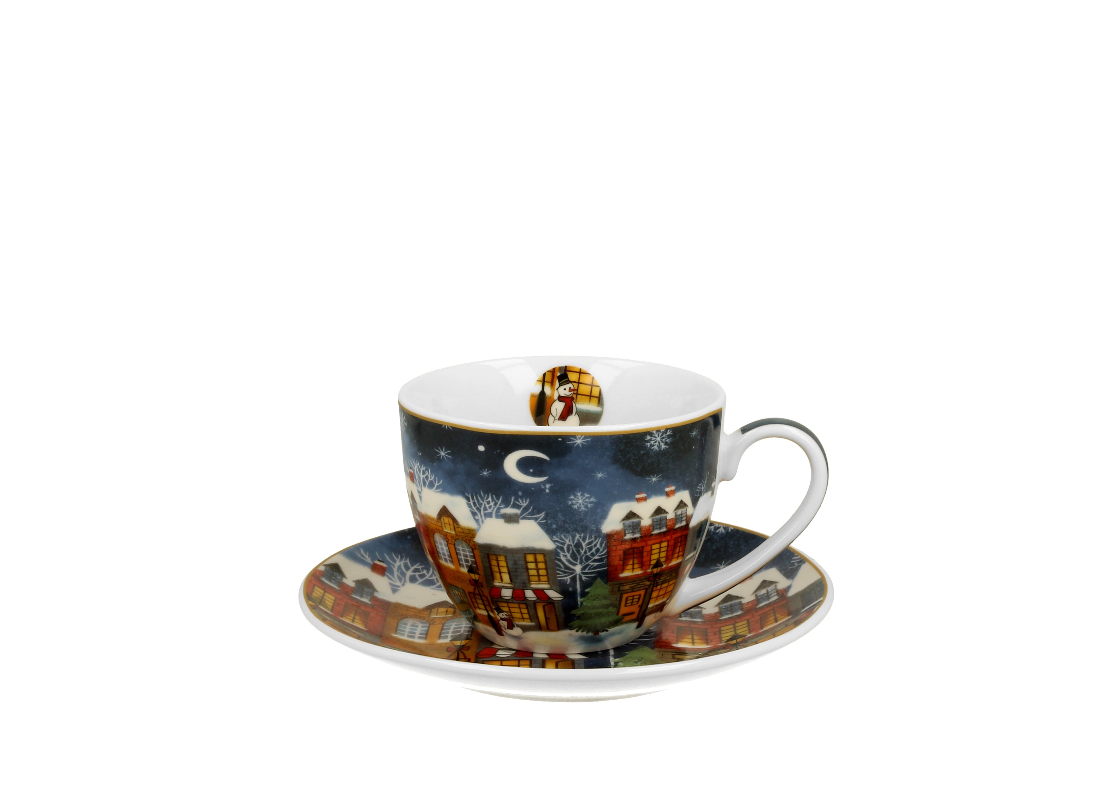 Porcelánová šálka s podšálkou Vianočné mesto 250 ml