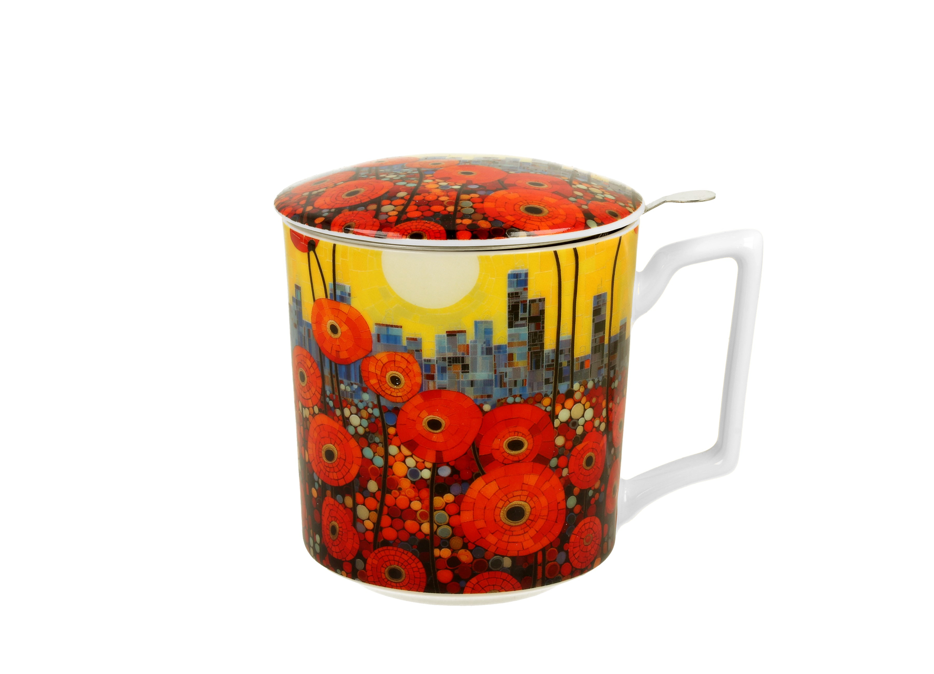 Porcelánový hrnček so sitkom a krytom Maky 450 ml