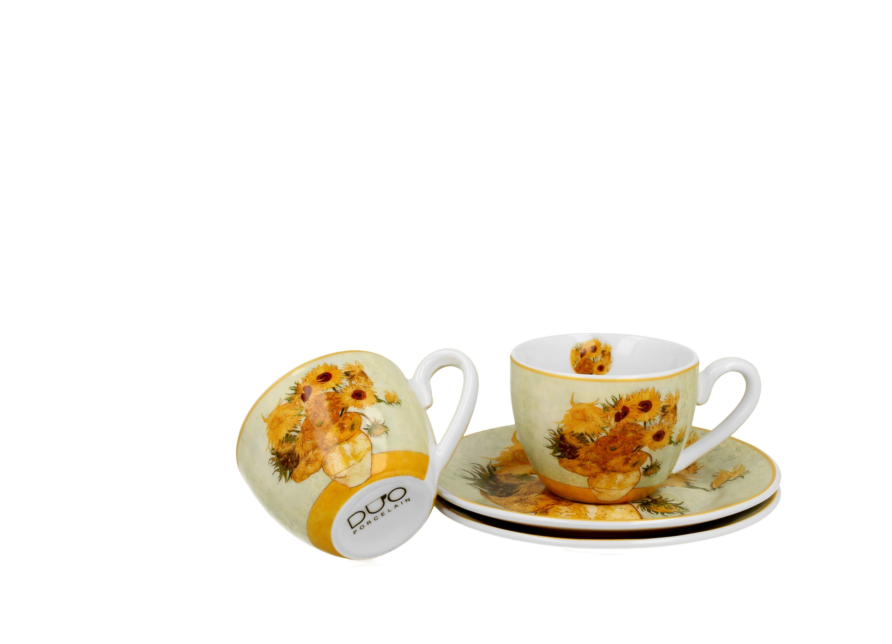 Sada dvoch espresso šálok s podšálkou Vincent Van Gogh - Sunflowers 110 ml