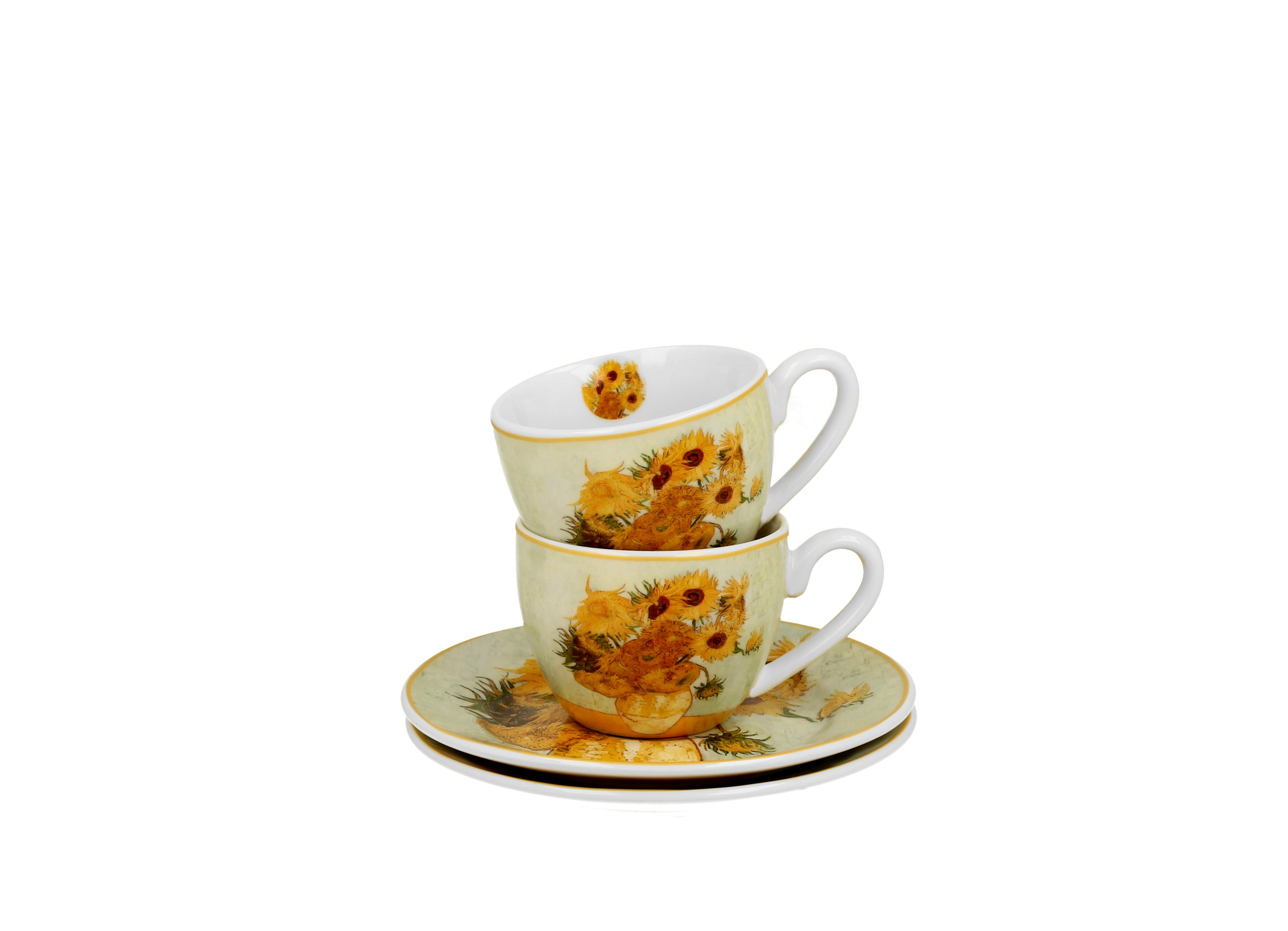 Sada dvoch espresso šálok s podšálkou Vincent Van Gogh - Sunflowers 110 ml