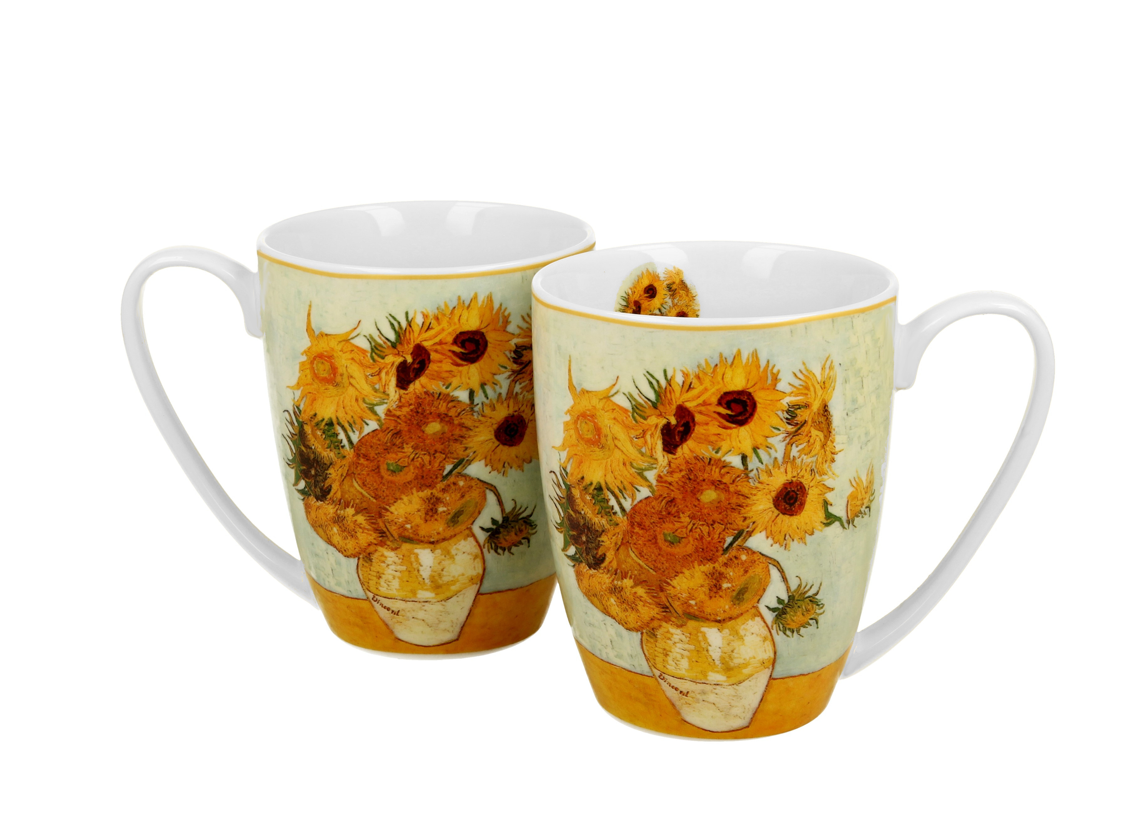 Sada dvoch klasických porcelánových hrnčekov Vincent Van Gogh - Sunflowers 360 ml