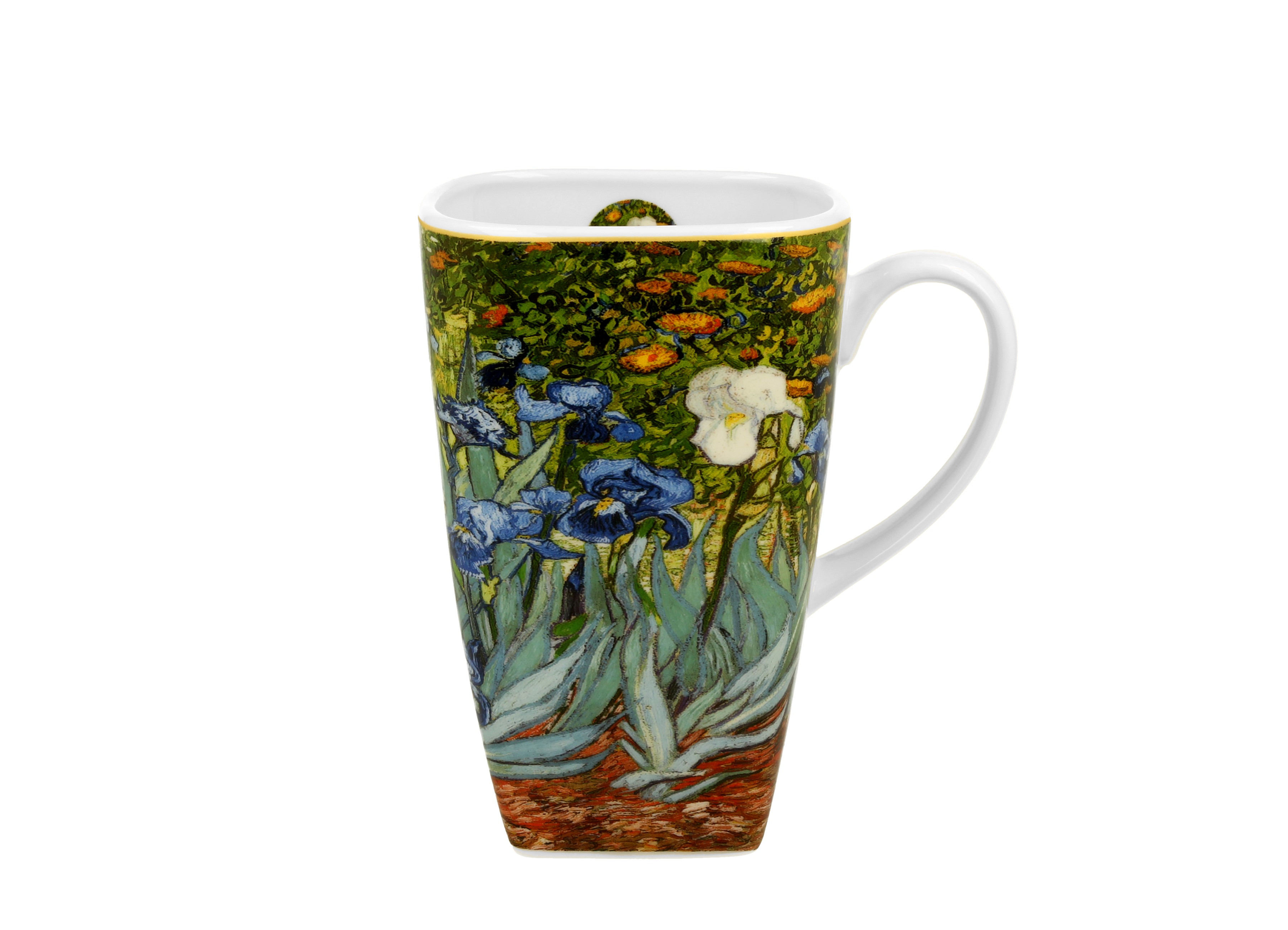 Porcelánový hranatý hrnček Vincent Van Gogh - Irises 650 ml
