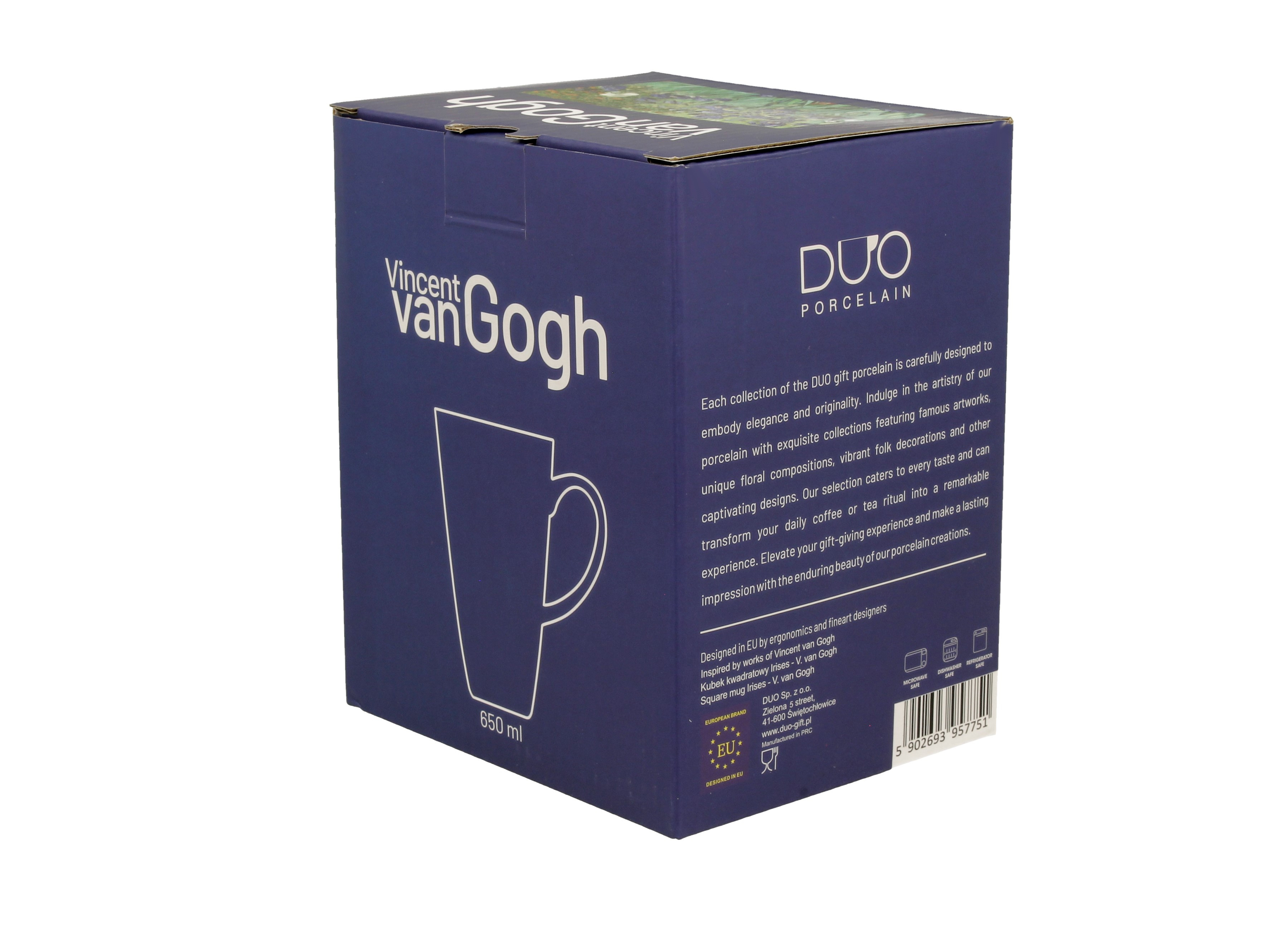 Porcelánový hranatý hrnček Vincent Van Gogh - Irises 650 ml