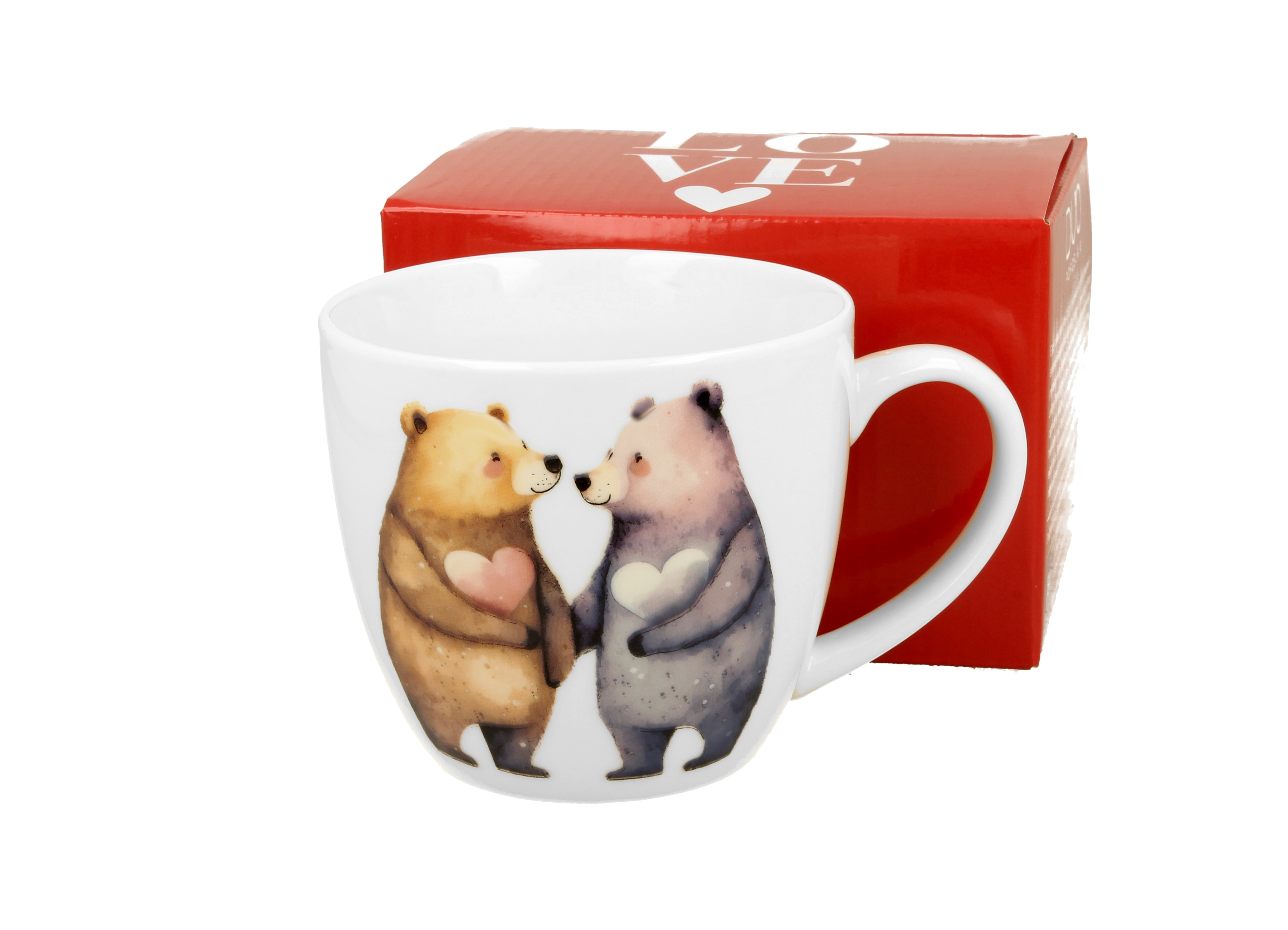 Porcelánový hrnček Medvede so srdiečkom 460 ml
