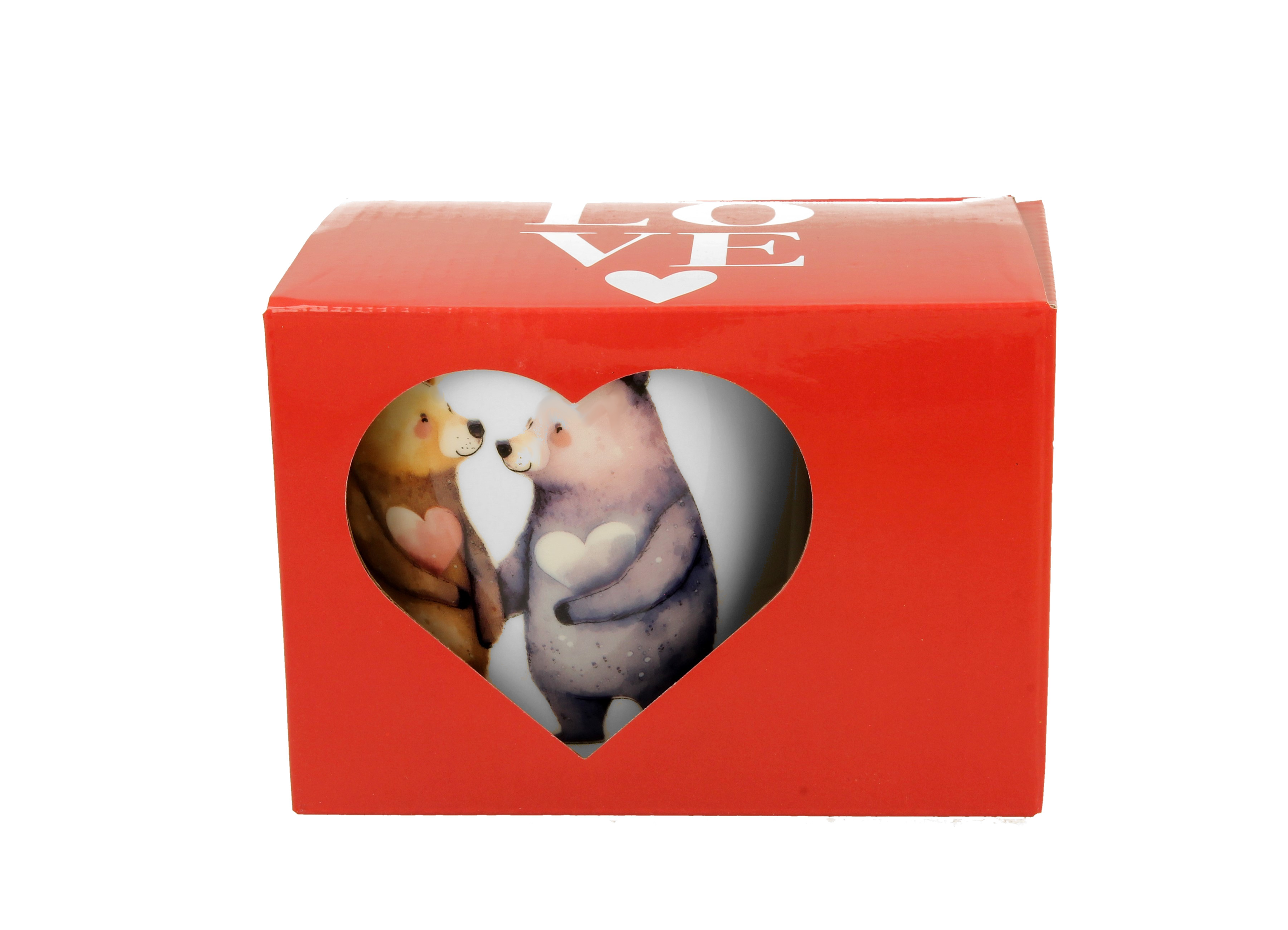 Porcelánový hrnček Medvede so srdiečkom 460 ml