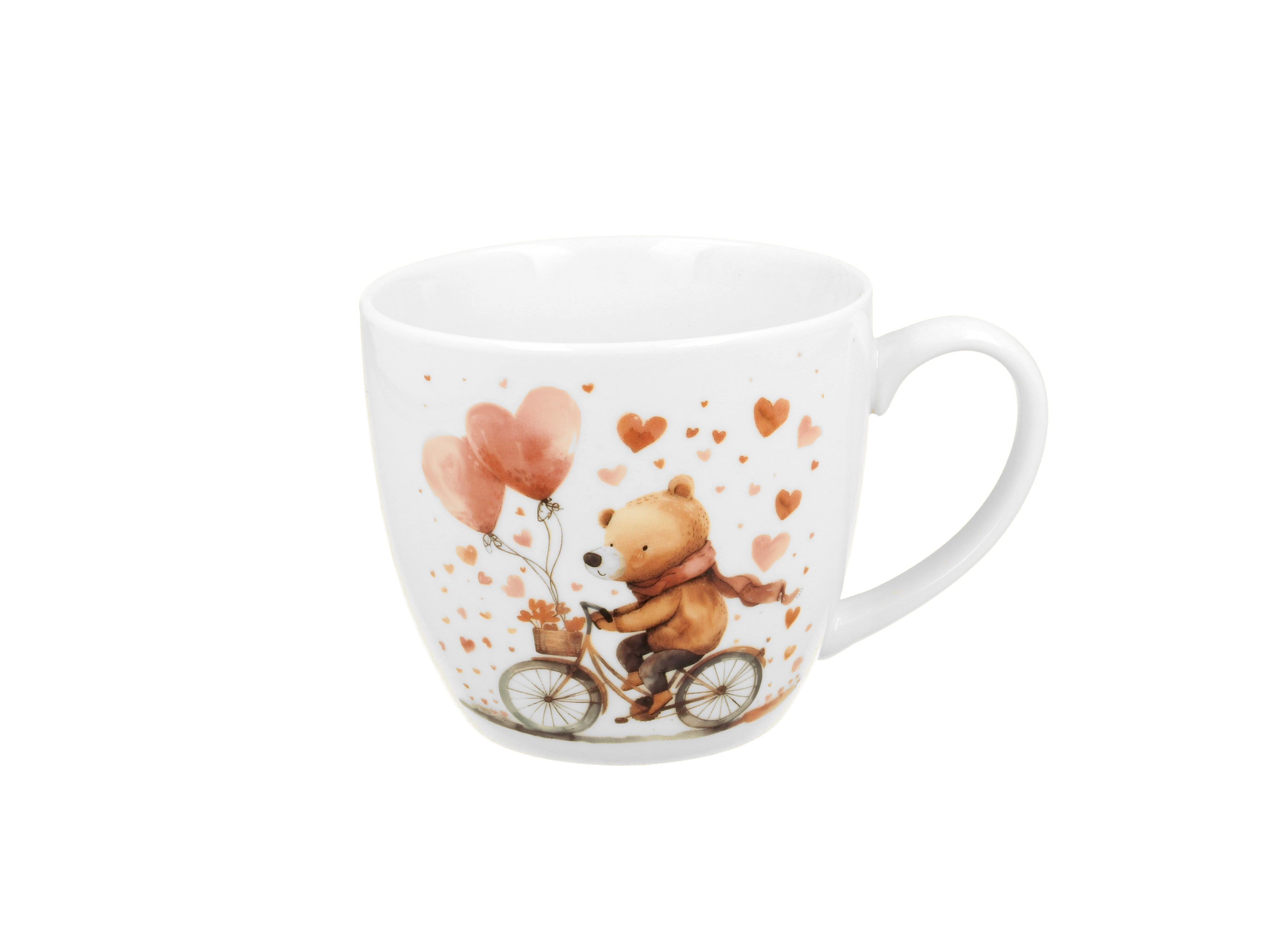Klasický porcelánový hrnček Medveď na bicykli 460 ml