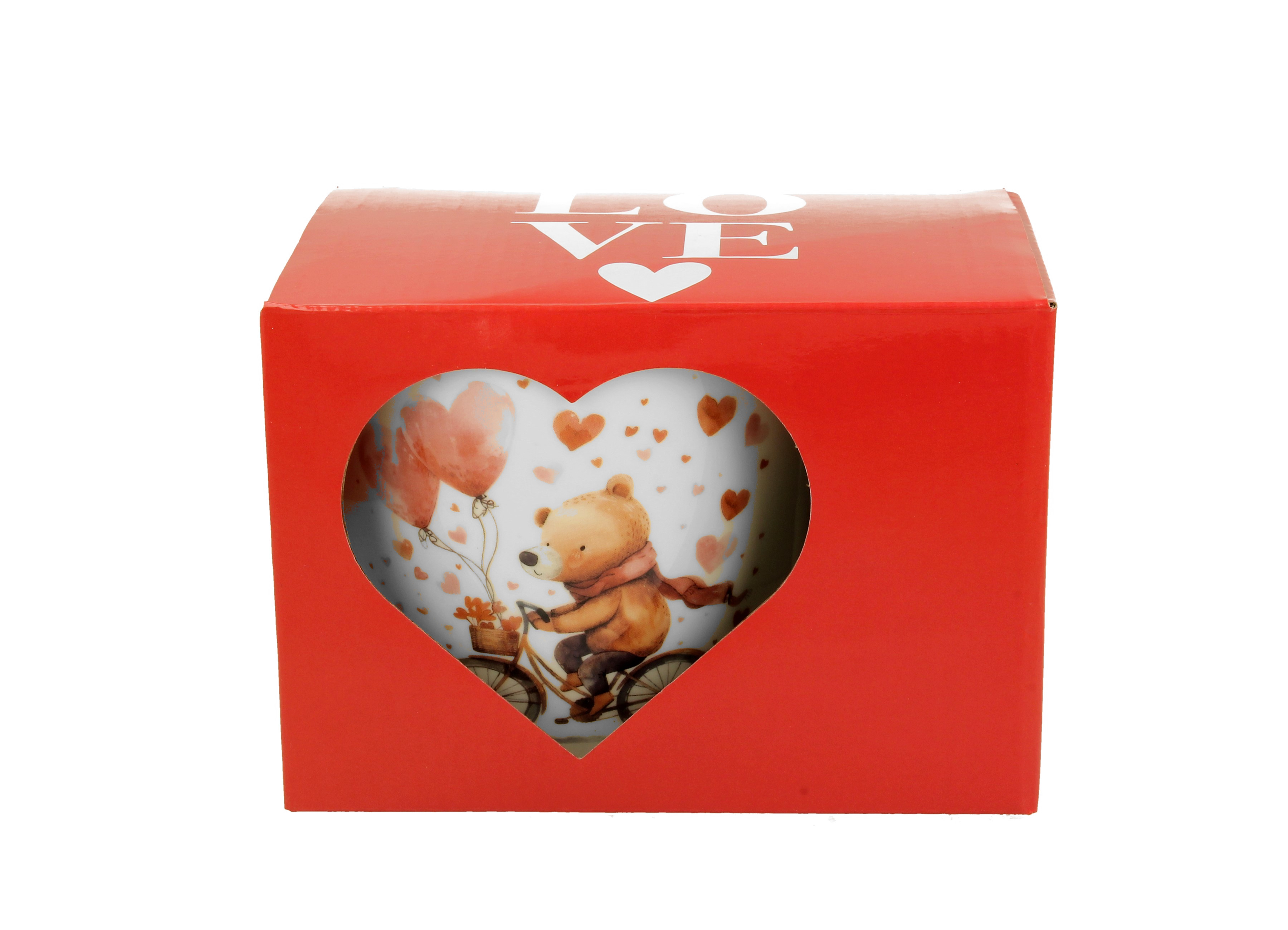 Porcelánový hrnček Medveď na bicykli 460 ml