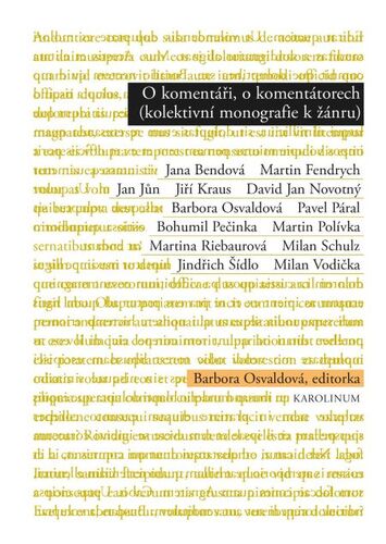 Kniha O komentáři, o komentátorech - Barbora Osvaldová