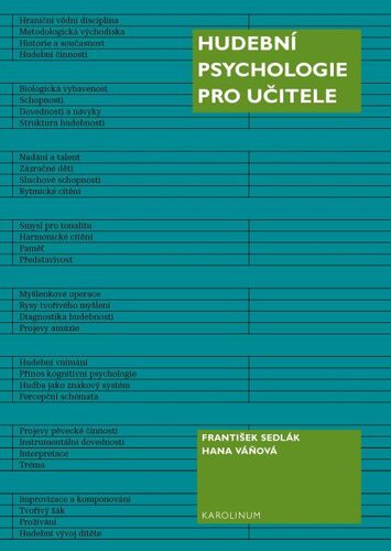 Kniha Hudební psychologie pro učitele - František Sedlák,Hana Váňová