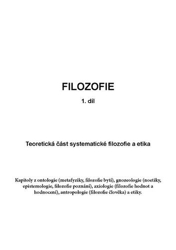 Filosofie - 1. díl