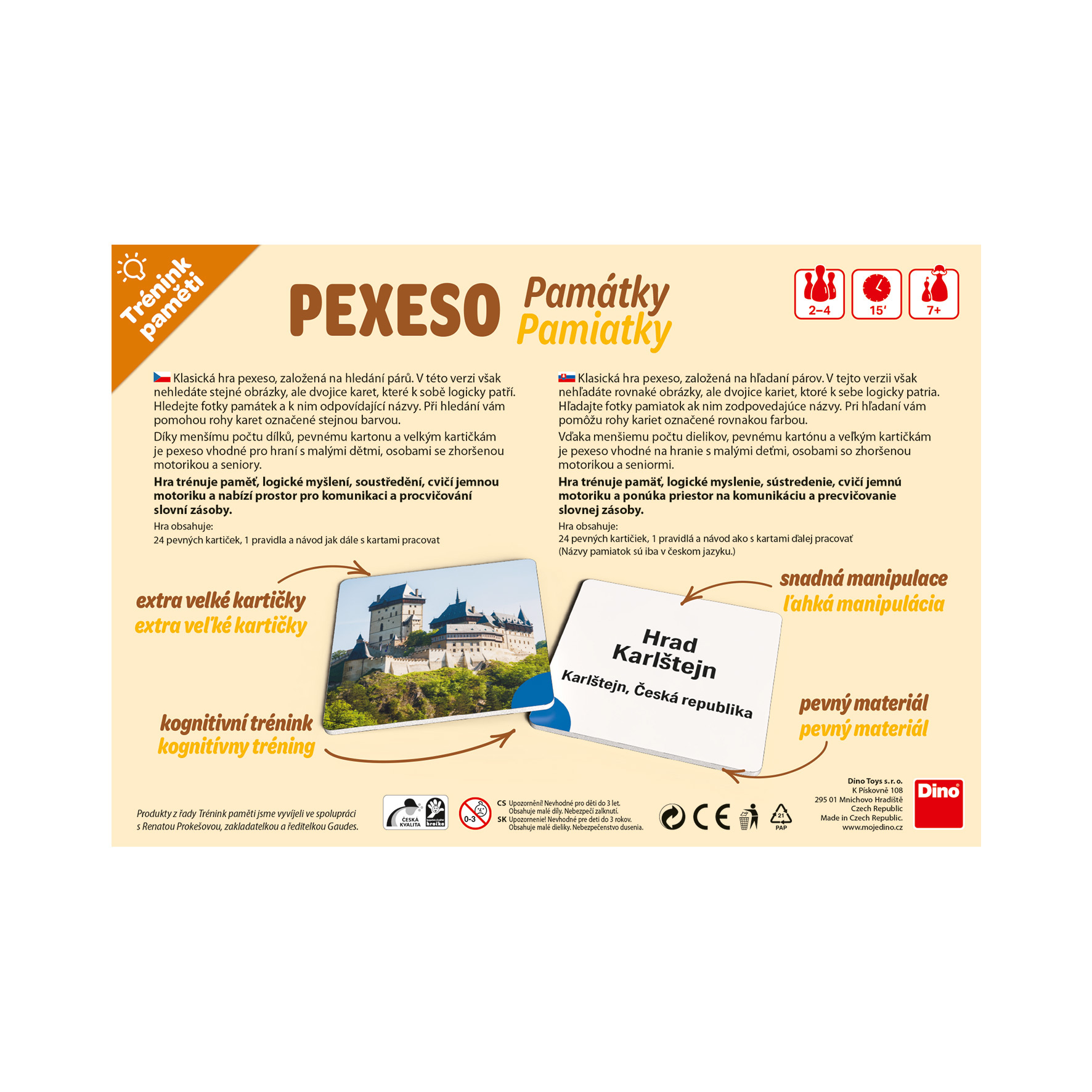 Tréning pamäti: Pexeso Pamiatky