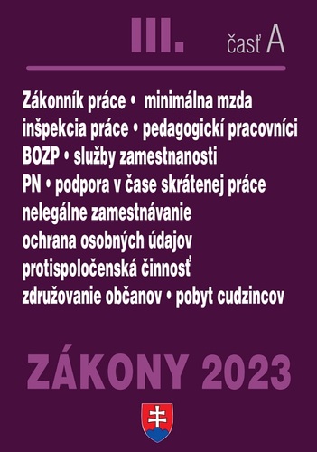 Zákony 2023 III. A – Pracovnoprávne vzťahy a BOZP, Minimálna mzda