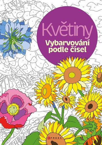 Kniha Vybarvování podle čísel: Květiny