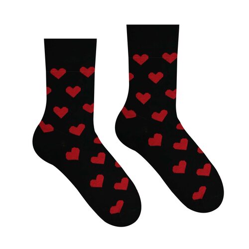 Detské ponožky Malé srdiečka čierne HestySocks (veľkosť: 30-34)