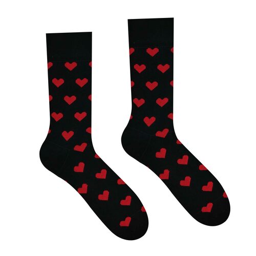 Unisex ponožky Malé srdiečka čierne HestySocks (veľkosť: 39-42)
