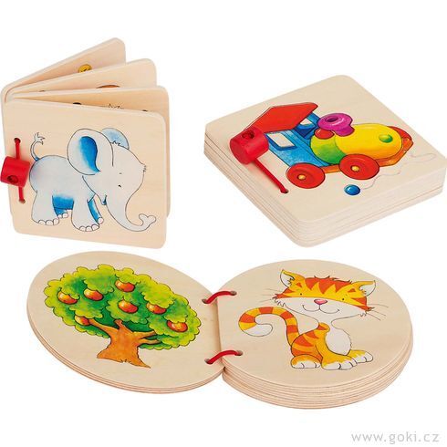 Kniha Goki Drevená obrázková knižka 3 motívy