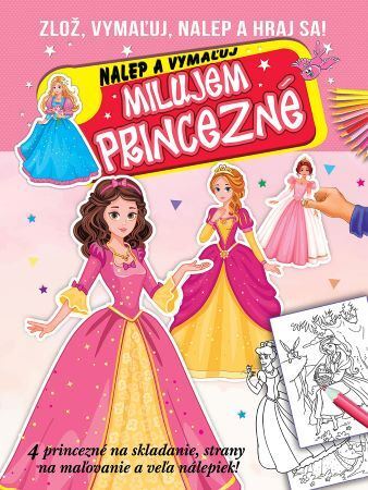Kniha Milujem princezné - nalep a vymaľuj