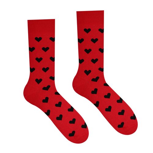Unisex ponožky Malé srdiečka červené HestySocks (veľkosť: 35-38)