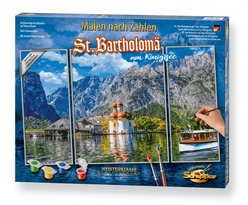 Maľovanie podľa čísel Sv. Bartolomej pri jazere Königsee (50x80 cm) Schipper
