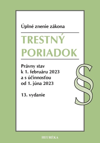 Trestný poriadok. Úzz, 13. vydanie 2/2023
