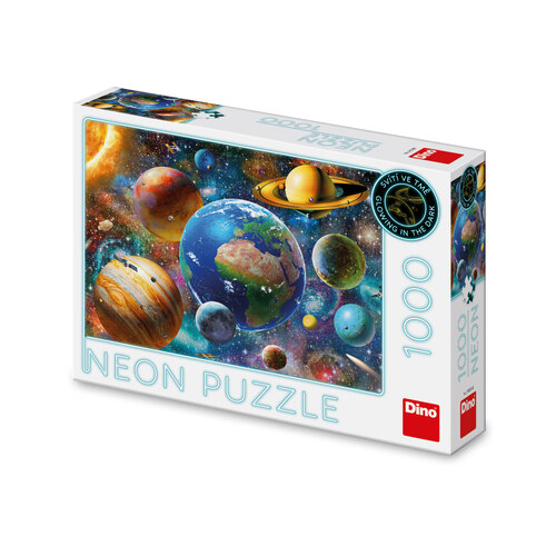 Kniha Puzzle 1000 Planety neon
