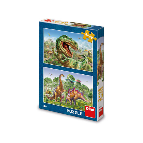 Kniha Puzzle 2x48 Souboj dinosaurů