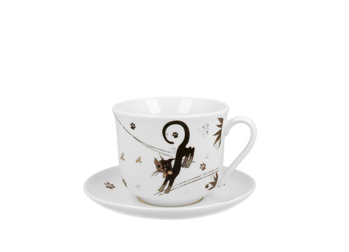 Jumbo porcelánová šálka s podšálkou Charming Cats - Roztomilé mačky 470 ml