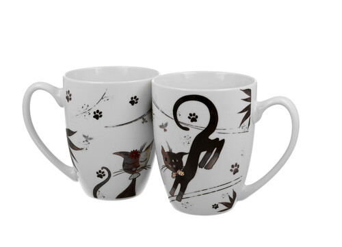 Sada dvoch klasických porcelánových hrnčekov Charming Cats - Roztomilé mačky 380 ml