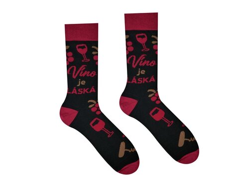 HestySocks Unisex ponožky Víno je láska Paradoo (veľkosť: 36-40)