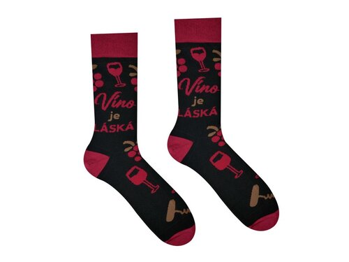 Unisex ponožky Víno je láska Paradoo (veľkosť: 41-46)