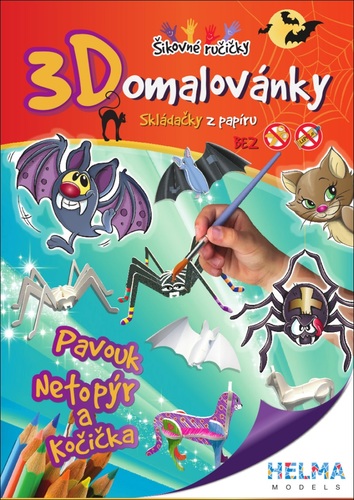 3D omalovánky Pavouk, netopýr a kočička