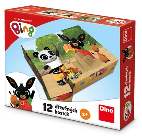 Dino Toys Drevené kocky Bing 12 Dino