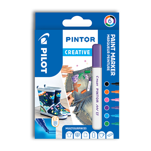 Pilot Pintor Sada Akrylový popisovač 6 ks, (EF) extra tenký, Creative