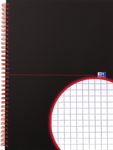 Zápisník Oxford A4 Black n´ Red Notebook štvorček 70 listov