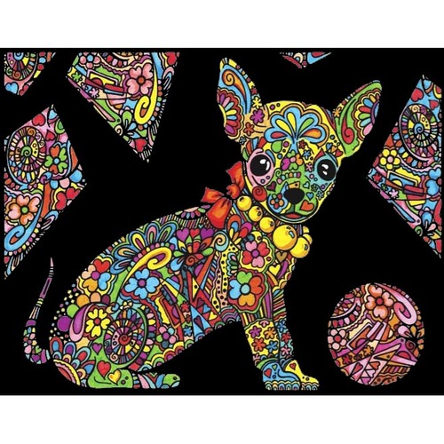 Colorvelvet zamatový obrázok Čivava A4