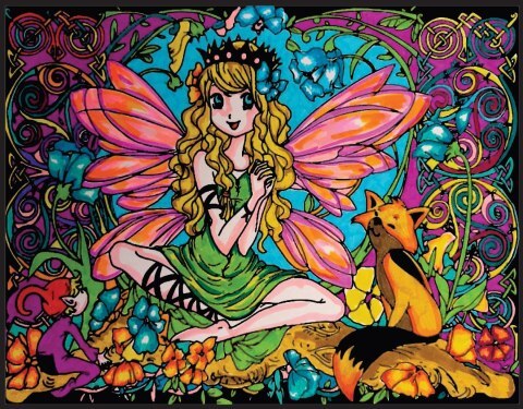 Colorvelvet zamatový obrázok Manga víla veľký