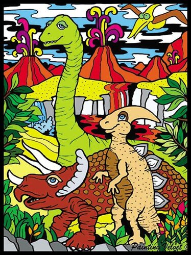 Colorvelvet zamatový obrázok Dinosaury A4