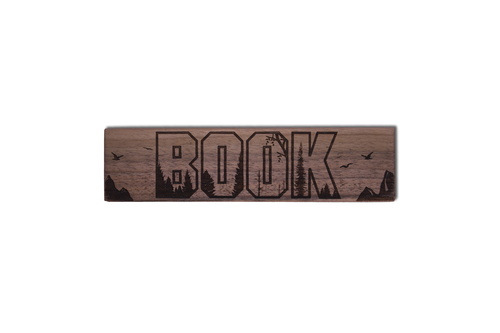 Drevená záložka BOOK