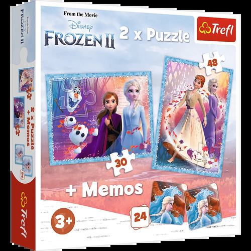 Puzzle 2v1  + Pexeso Disney Frozen Trefl