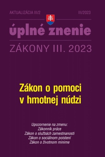 Kniha Aktualizácia III/2 2023 – Zákon o pomoci v hmotnej núdzi