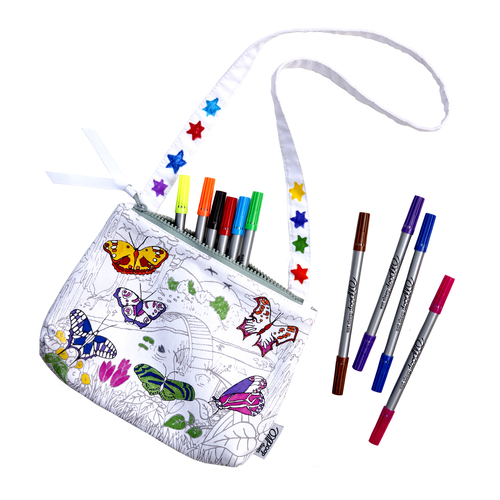 Crossbody kabelka na opätovné maľovanie Motýle