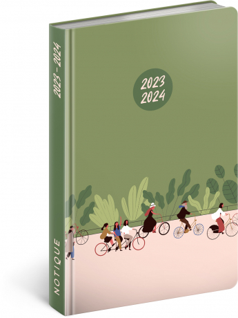 Kniha Presco Group 18mesačný diár Petito Na bicykli 2023/2024, 11x17cm