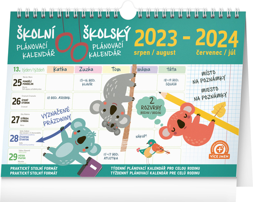 Presco Group Školský plánovací kalendár s háčikom 2024, 30x21cm